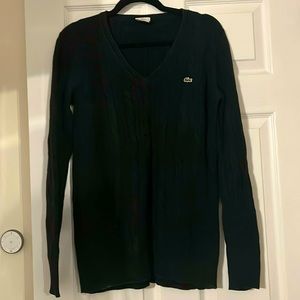 Black Lacoste Women V-Neck Sweater - Size 40